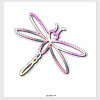Adesivo Dragonfly com cabeça de coração