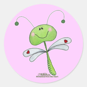Adesivo Dragonfly com Corações