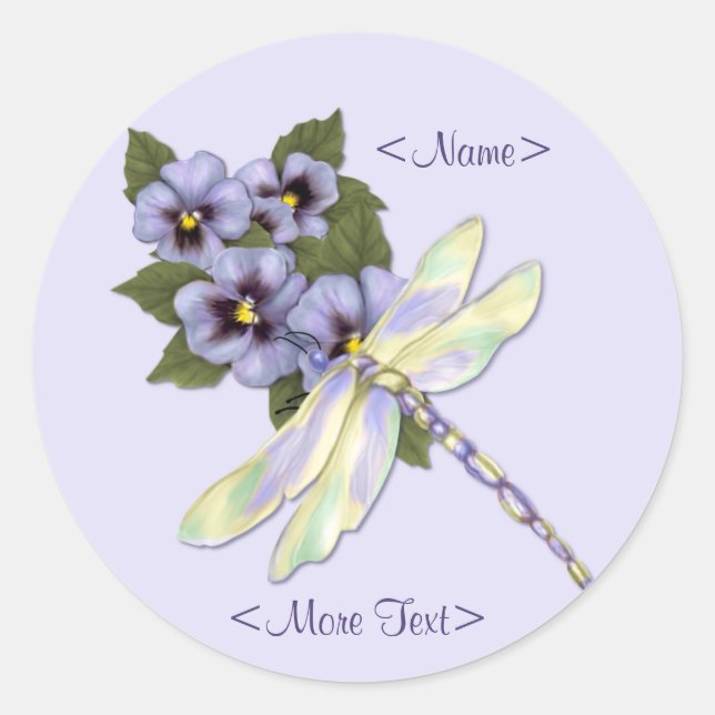 Adesivo Dragonfly e Pansies (Frente)