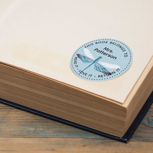 Adesivo Dragonfly Este Livro Pertence A Personalizado (Criador carregado)