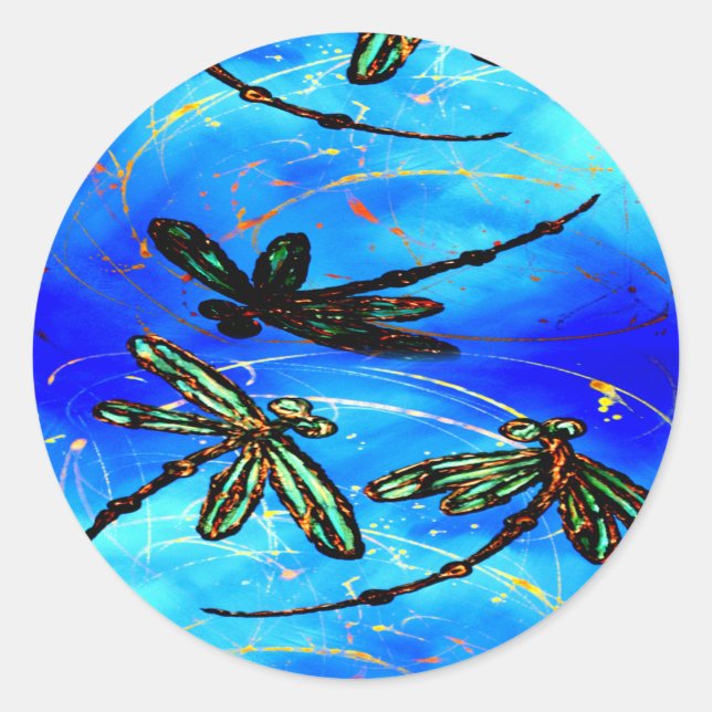 Adesivo Dragonfly Flor Elétrico Azul (Frente)