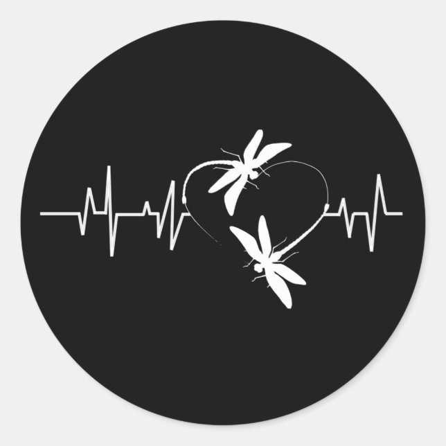 Adesivo Dragonfly Lover Gift| Dragonfly Heartbeat Engraçad (Frente)