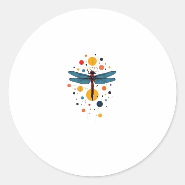 Adesivo Dragonfly Painting Art Animal Abstract Graphic Dra (Frente)