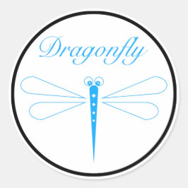 Adesivo Dragonfly - Pau redondo branco clássico, brilhante