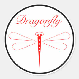 Adesivo Dragonfly - Pau redondo branco clássico, brilhante