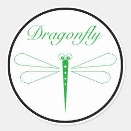 Adesivo Dragonfly - Pau redondo branco clássico, brilhante