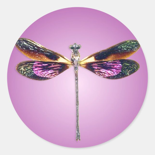 Adesivo Dragonfly - prata, ouro, roxo e preto (Frente)