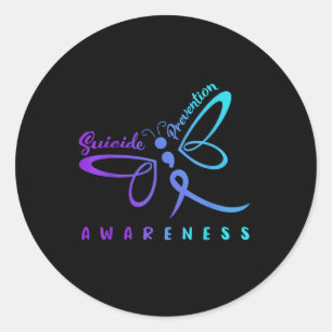 Adesivo Dragonfly Suicida Prevention Sensibilização Rosa E