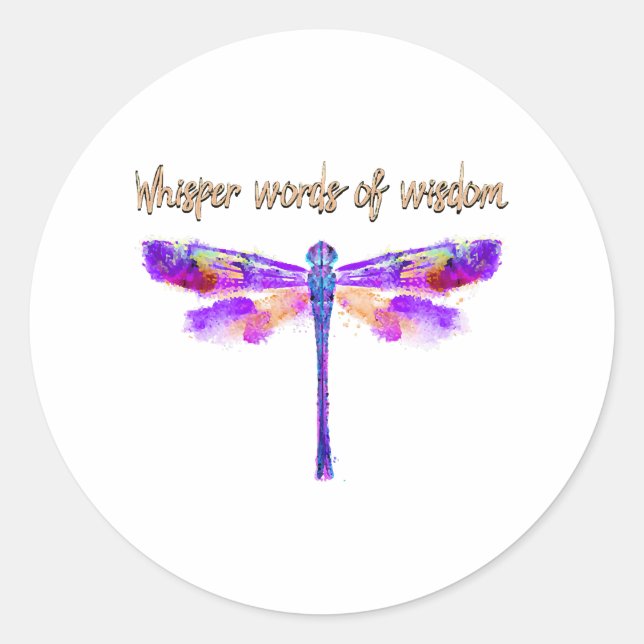 Adesivo Dragonfly Whisper Words Wisdom Hippie (Frente)