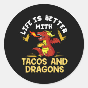 Adesivo Dragons Tacos Mulheres Homens Crianças Mexicanas A