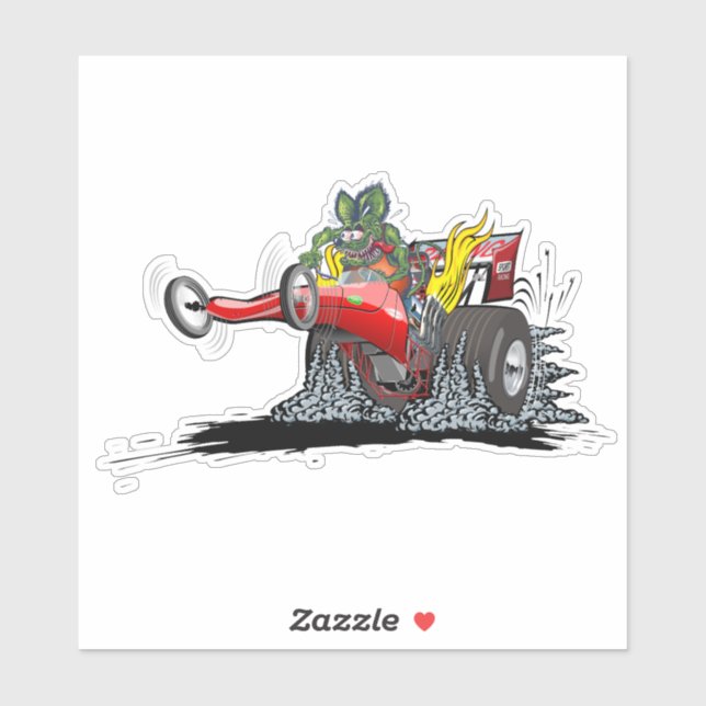 Adesivo Dragster de desenho animado (Folha)