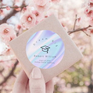 Adesivo Dream Big Graduation Modern Round Sticker