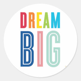 Adesivo DREAM BIG PEQUENO UM legal tipografia cores brilha