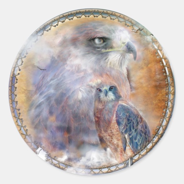 Adesivo Dream Catcher - Spirit Hawk Art Sticker (Frente)