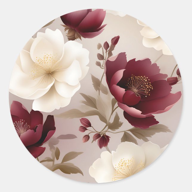 Adesivo Dreamy Burgundy Flowers (Frente)