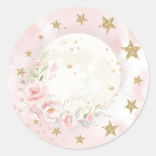Adesivo Dreamy Moon Blush Dourado Floral Rosa Verde Bebê
