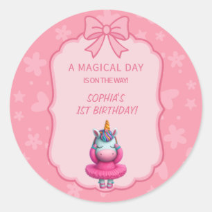 Adesivo Dreamy Unicorn Ballerina Convite