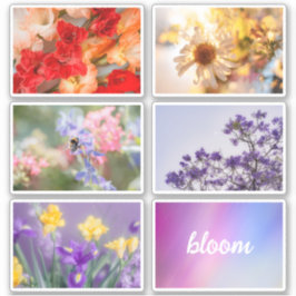 Adesivo Dreamy vibrant spring floral sticker set sheet