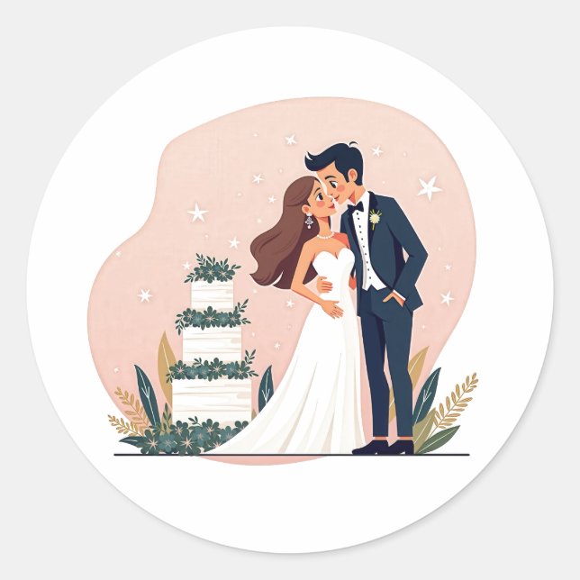 Adesivo Dreamy Wedding Casal Sticker (Frente)