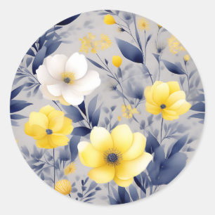 Adesivo Dreamyellow e Cinza Watercolor Floral