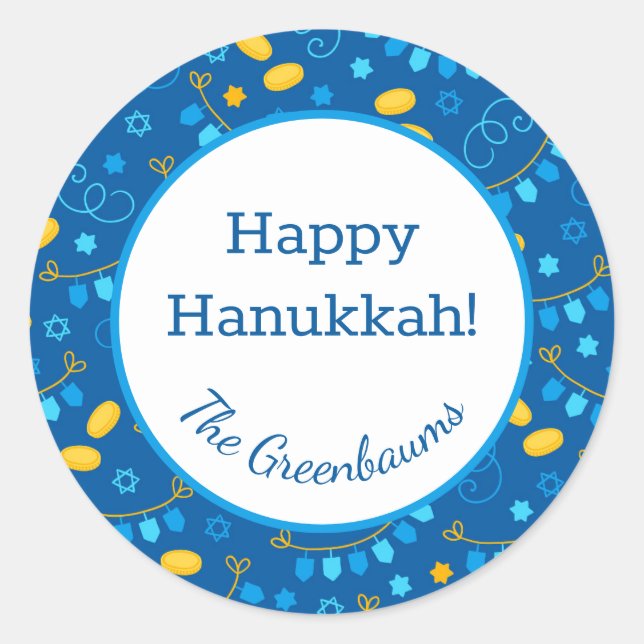 Adesivo Dreidels de Hanukkah (Frente)