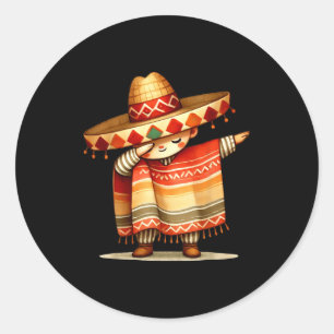 Adesivo Drible engraçado mexicano poncho sombrero cinco de