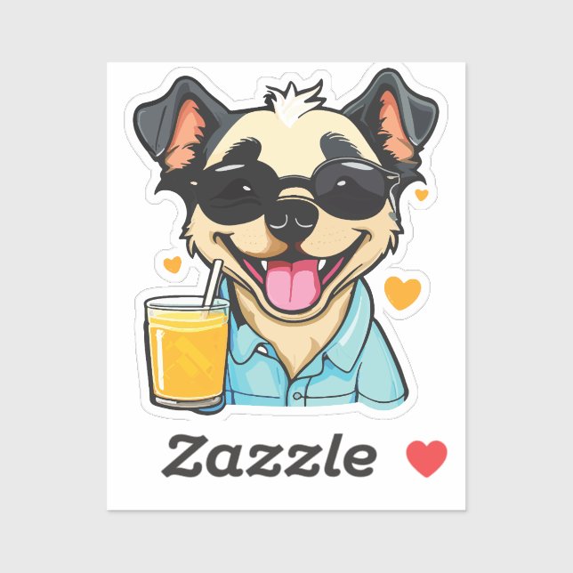 Adesivo drink-loving dog (Folha)