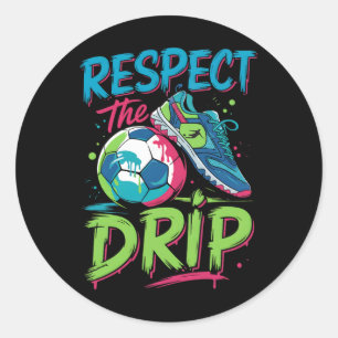 Adesivo Drip de Futebol Derretendo Sorvete Respeite O Meni
