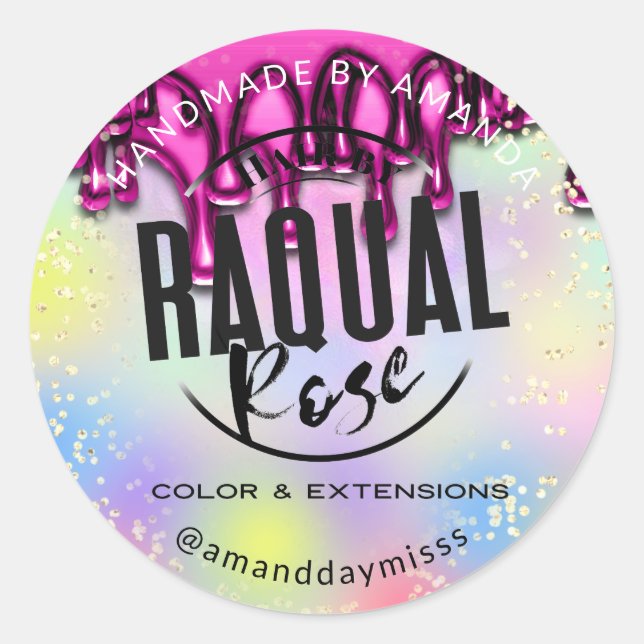 Adesivo Drives Holográficos de Confetti Dourado de Logotip (Frente)