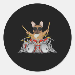 Adesivo Drum Buldogue Francês Batendo Cachorro