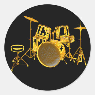 Adesivo Drumkit - amarelo