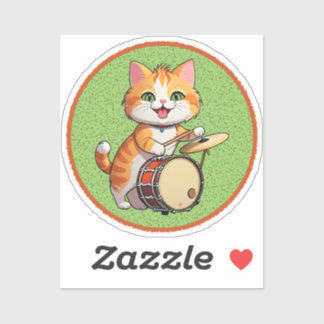Adesivo drummer cat