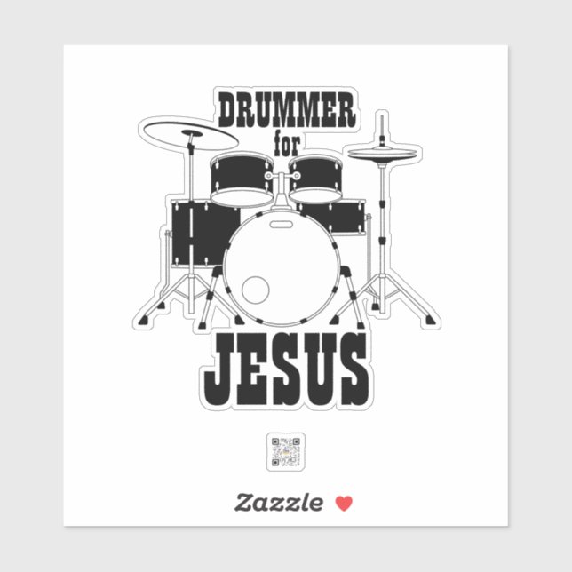 Adesivo Drummer Do culto Team Sticker Para Jesus (Folha)
