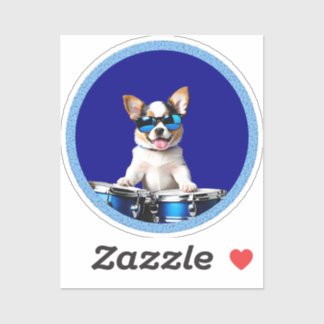 Adesivo drummer dog