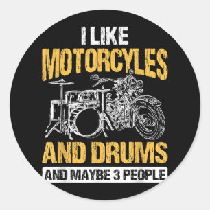Adesivo Drummer Drummer Eu Gosto De Motociclos E Tambores
