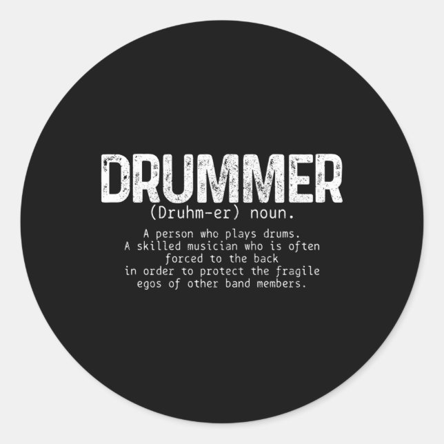 Adesivo Drummer Drumming Drumming de Definição de Drummer (Frente)