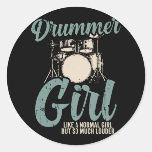 Adesivo Drummer Girl Presente do tambor