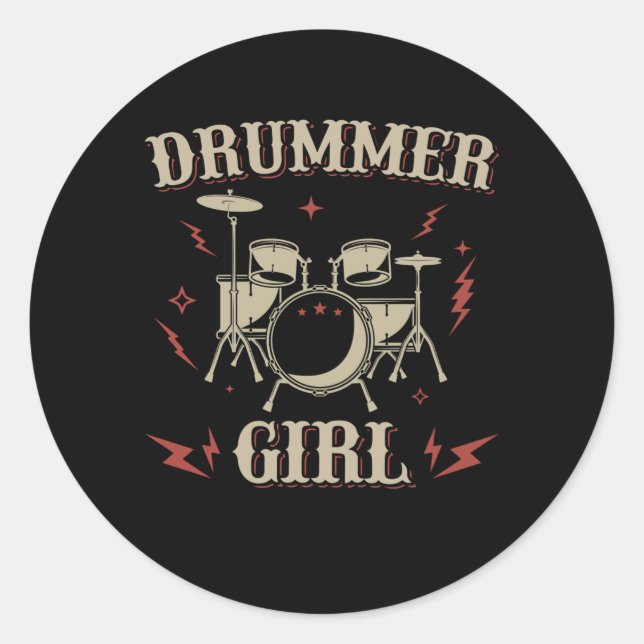 Adesivo Drummer Girl | Tambor (Frente)