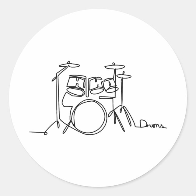 Adesivo Drummer Music Design Um Tambor De Linha (Frente)