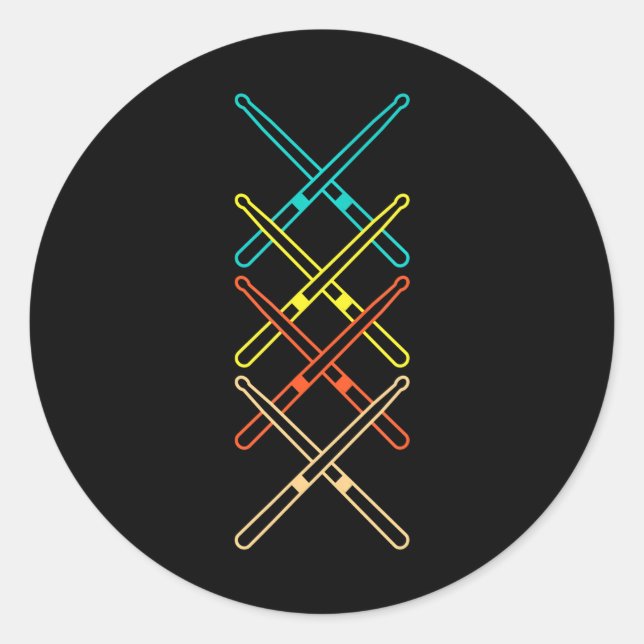 Adesivo Drumsticks Drummer - Tambores de Instrumentos Musi (Frente)