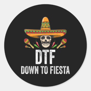 Adesivo Dtf Baixo Para Fiesta Engraçado Crânio Mexicano Ci
