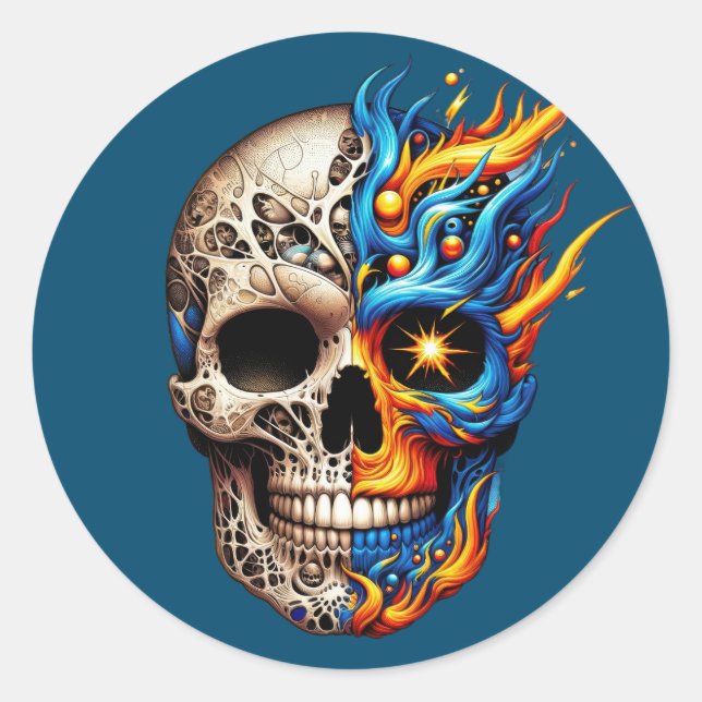 Adesivo Duality Flame Skull (Frente)