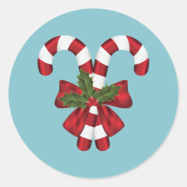 Adesivo Duas Balas de Natal Vermelhas e Brancas em Azul