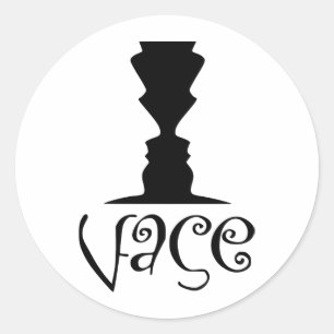 Adesivo Duas caras ou ilusão óptica do vaso