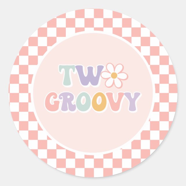 Adesivo Duas Daisy Xadrez Rosa Groovy (Frente)