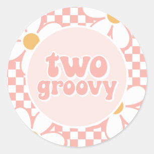 Adesivo Duas Daisy Xadrez Rosa Groovy