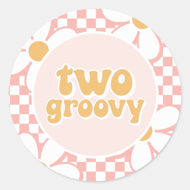 Adesivo Duas Daisy Xadrez Rosa Groovy (Frente)
