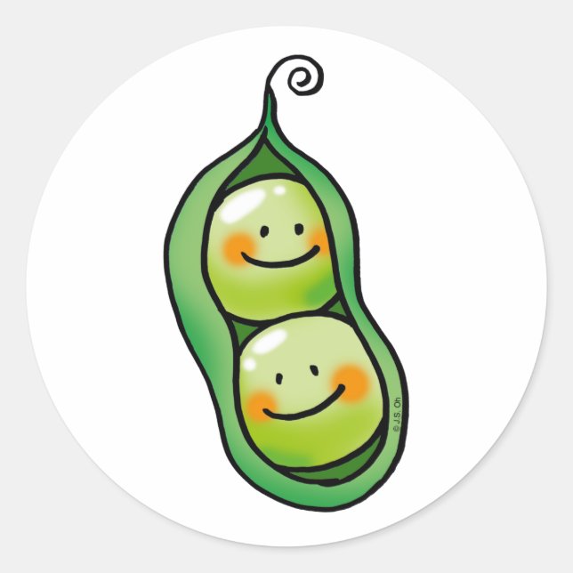 Adesivo Duas ervilhas em uma cápsula, gêmeos em chá de fra (Frente)