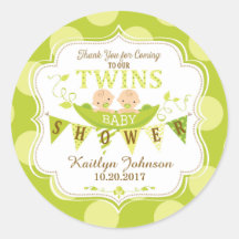 Duas ervilhas em uma gêmea de Pod Obrigado Rótulo