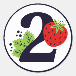 Adesivo Duas Festas de segundo de Ano de Aniversário de M